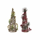 Christmas Tree DKD Home Decor Red Green Golden 16 x 16 x 41 cm Plastic (2 Units)
