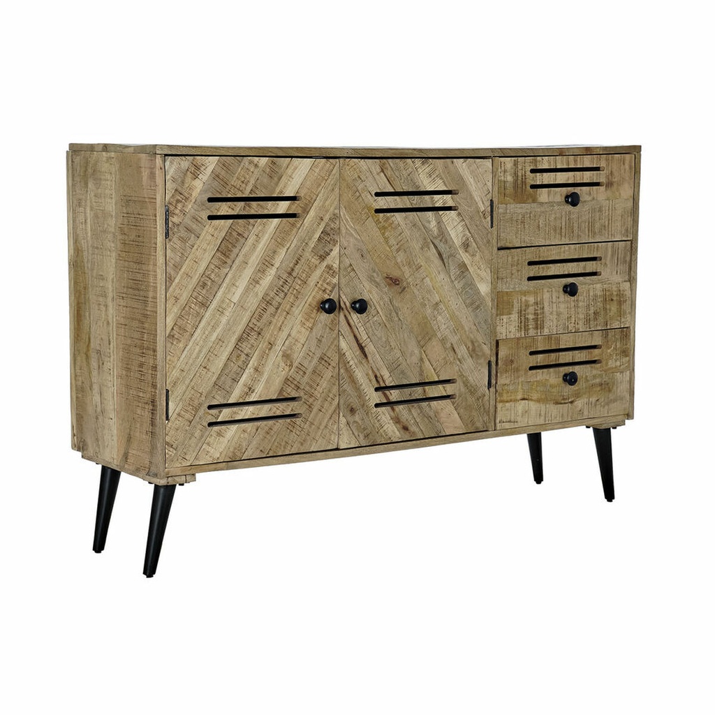 Sideboard DKD Home Decor   Black Metal Mango wood 140 x 40 x 93 cm