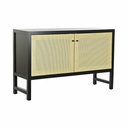 Sideboard DKD Home Decor   Black Natural Rattan Fir 120 x 38 x 76 cm