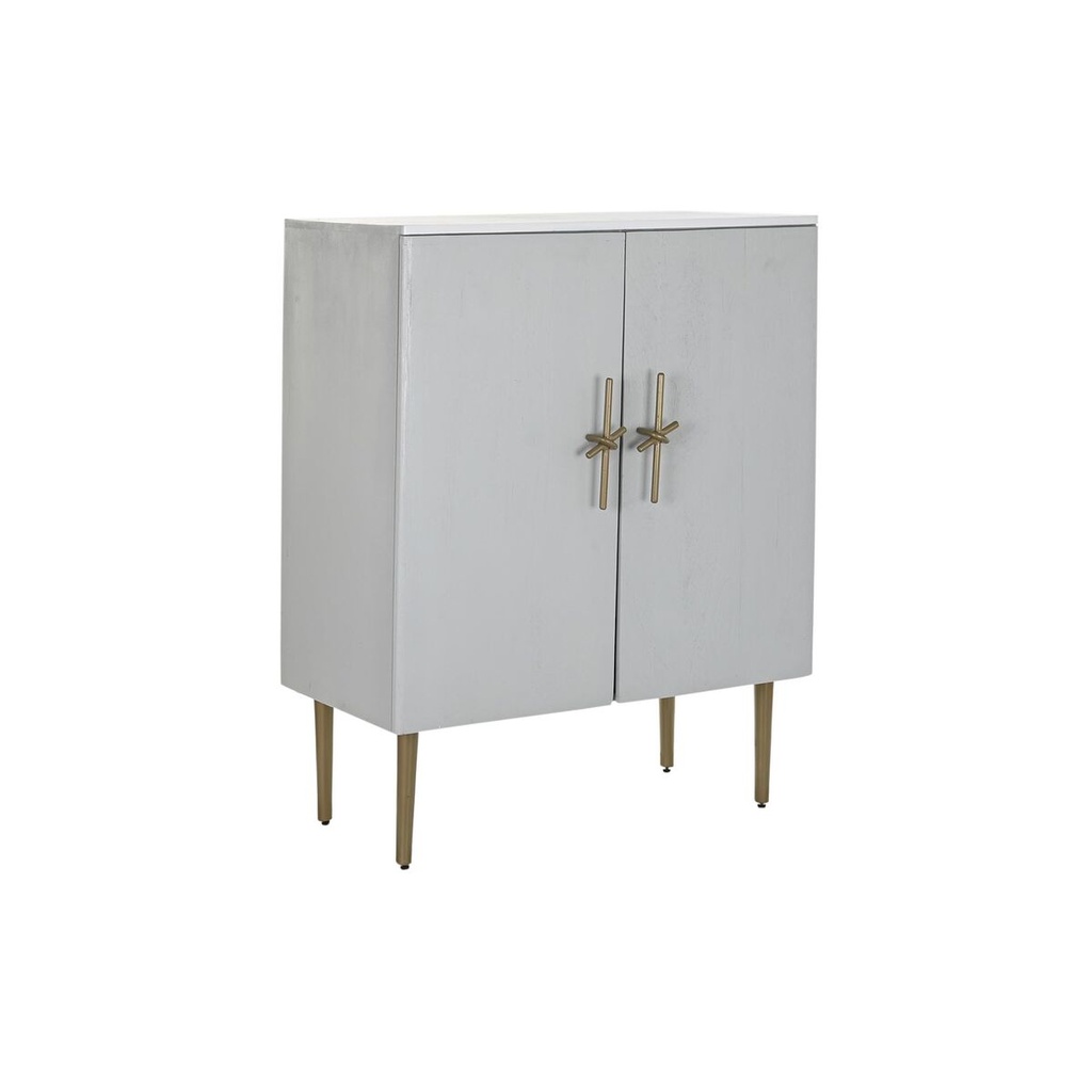 Armario DKD Home Decor Blanco Dorado Hierro Madera de mango 85 x 45 x 110 cm BAR