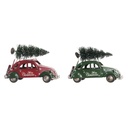 Adorno Navideño DKD Home Decor Rojo Verde Coche 26 x 11,5 x 16,5 cm (2 Unidades)