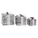 Lighting decoration DKD Home Decor White Red Green Silver Snowfall LED 25 x 25 x 29 cm (3 Pieces)