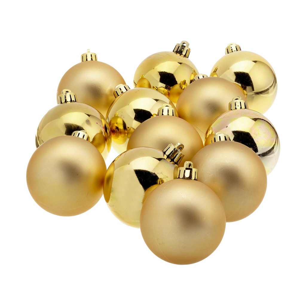 Bolas de Navidad Decoris Dorado Plástico 12 Unidades