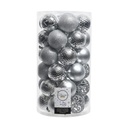 Christmas Baubles Decoris Silver 37 Pieces