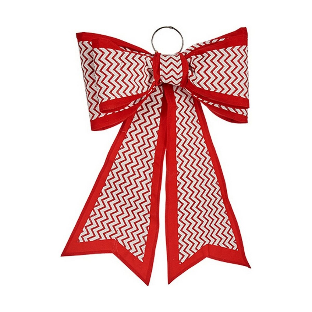 Lazo Krist+ HJ1-12081 Blanco Rojo PVC 40 x 60 cm Adorno Navideño