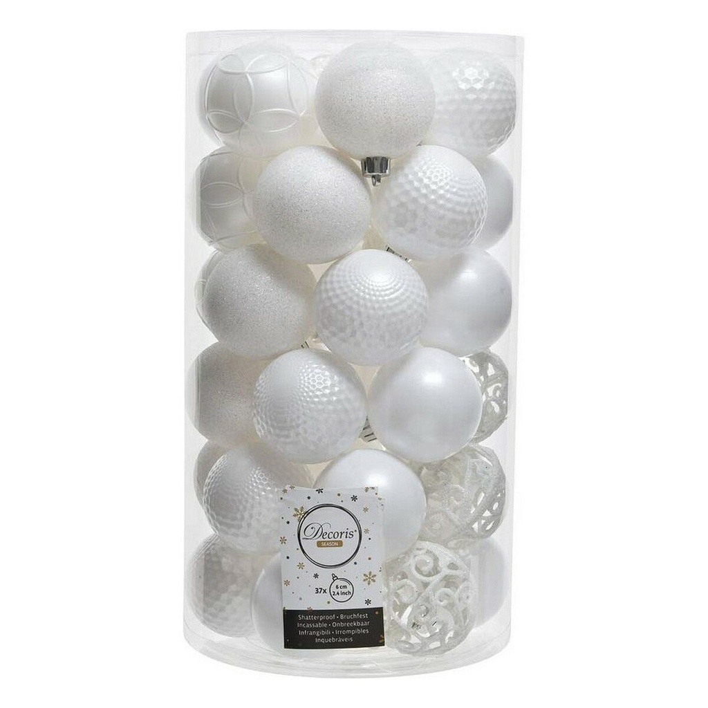 Bolas de Navidad Decoris Blanco Plástico