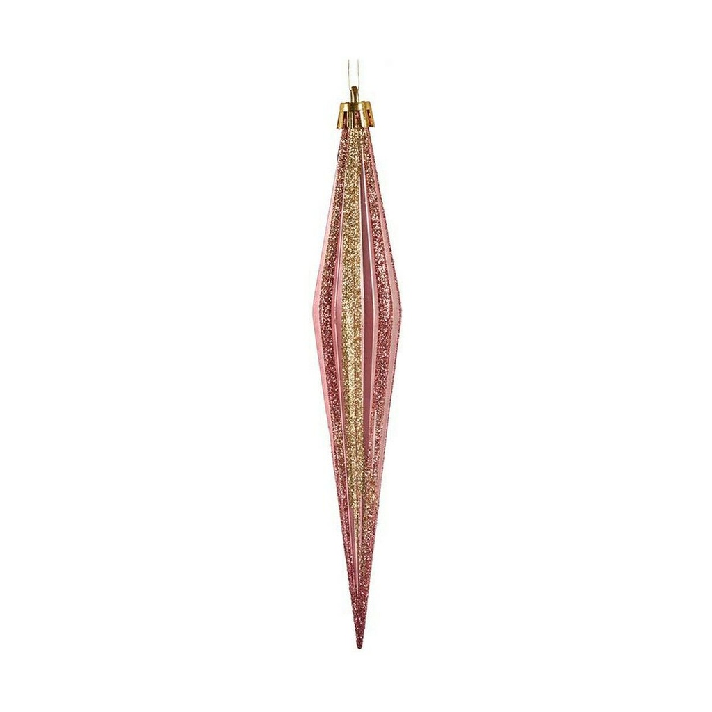 Adorno Navideño Krist+ 00902 Rosa Dorado PVC 3 x 3 x 18,5 cm Alargado