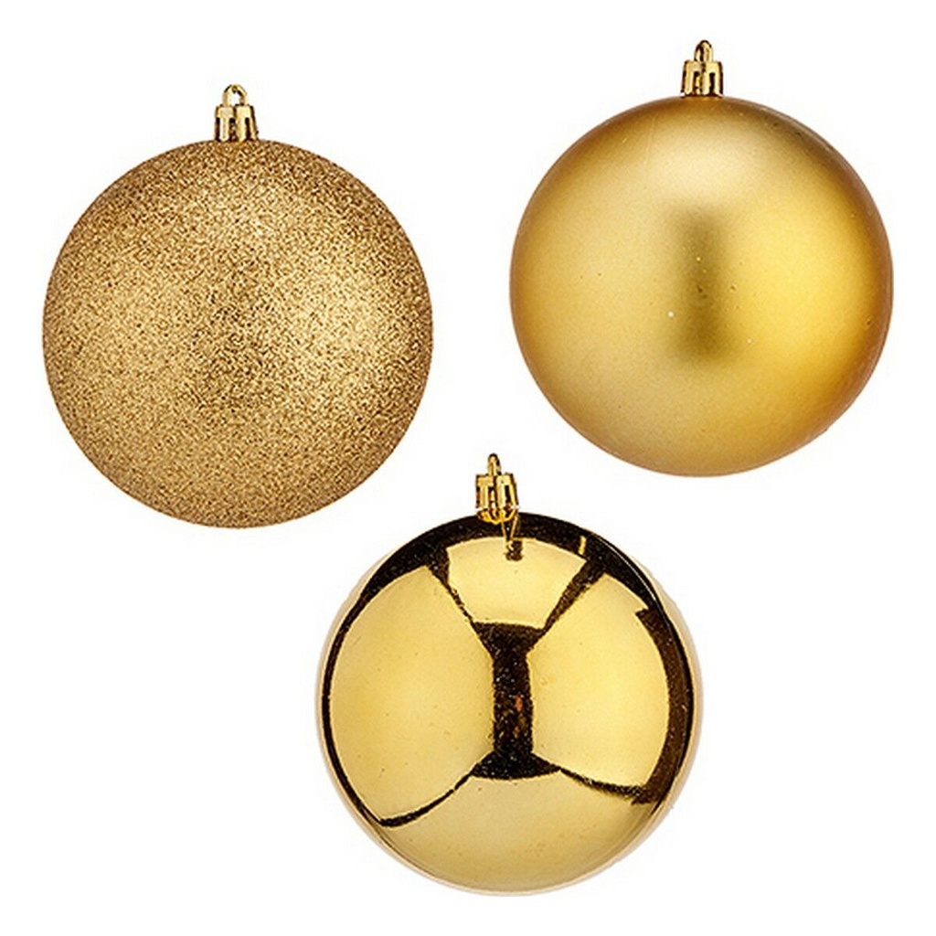 Bolas de Navidad Ø 10 cm 6 Unidades Dorado PVC