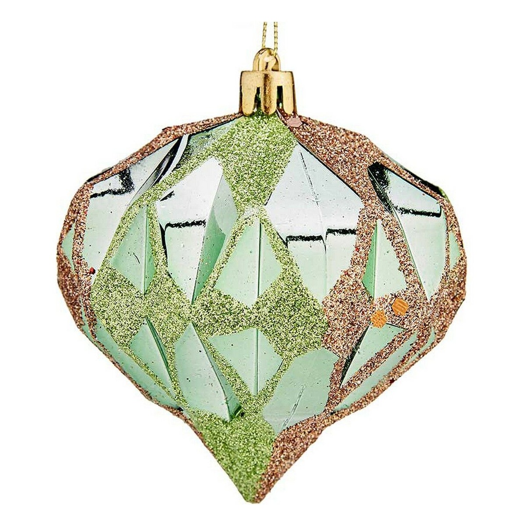 Christmas Baubles Krist+ 00893 Green Plastic Diamond Ø 8 cm 6 Units