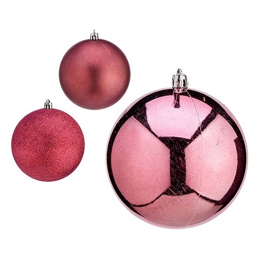 Bolas de Navidad Krist+ 00799 Rosa Plástico Ø 10 cm 6 Unidades