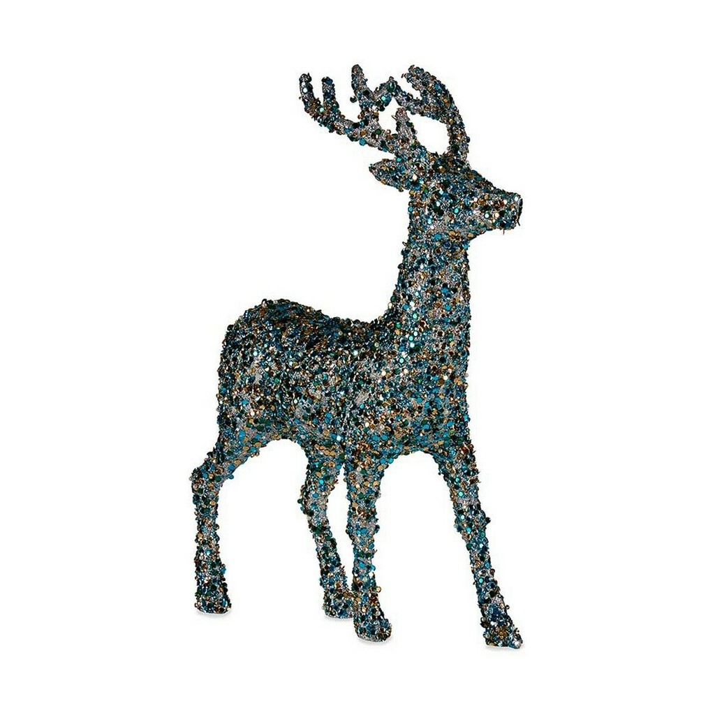 Christmas Reindeer Krist+ R201-068Z-6 Blue Golden Reindeer 15 x 45 x 30 cm