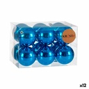 Set of Christmas balls Krist+ K1912476-1 Blue Plastic Ø 7 cm (12 Units)