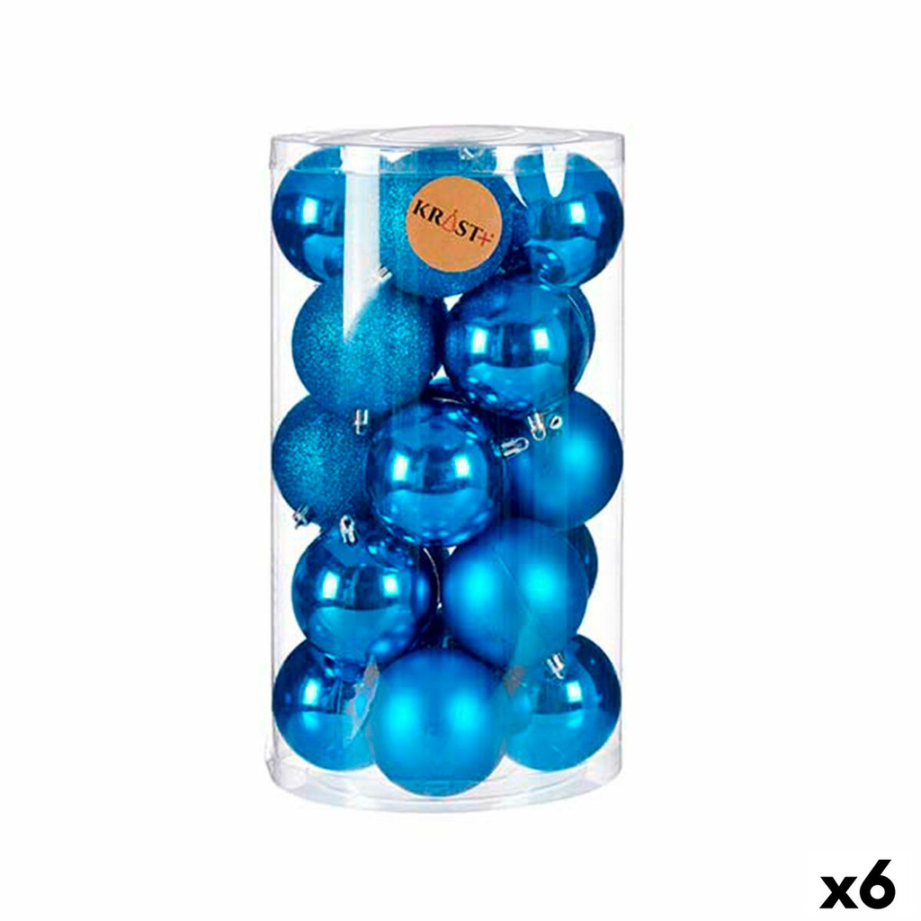 Set de Bolas de Navidad Krist+ K1912481-2 Azul Plástico (6 Unidades)