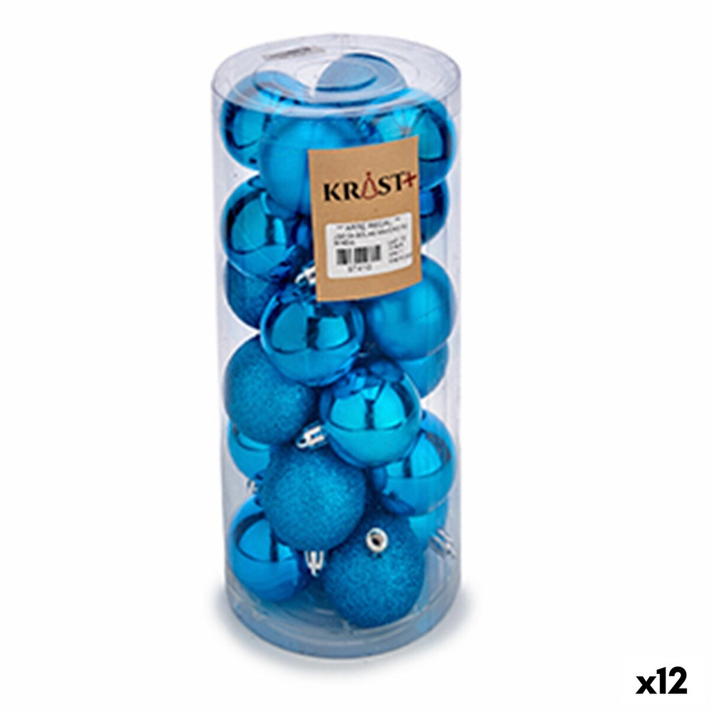 Set of Christmas balls Krist+ K1912484-2 Blue Plastic (12 Units)