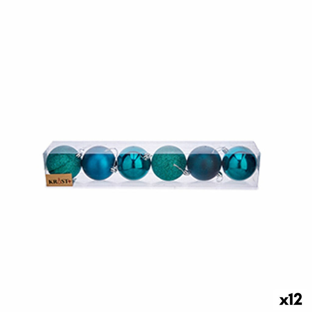 Set of Christmas balls Krist+ 00831 Blue Plastic Ø 7 cm (12 Units)