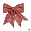 Adorno Navideño Krist+ K19121444-7 Rosa Poliestireno Plástico Lazo 20,5 x 3 x 25,5 cm (12 Unidades)