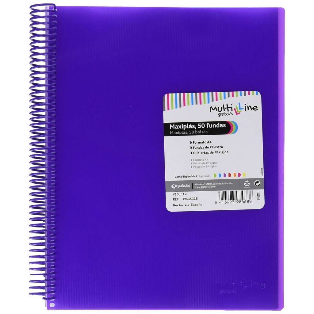 Organiser Folder Grafoplas Maxiplás Violet A4