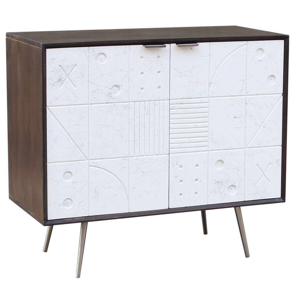 Sideboard DKD Home Decor White Brown Metal Mango wood 90 x 43 x 80 cm 90 x 43 x 82 cm