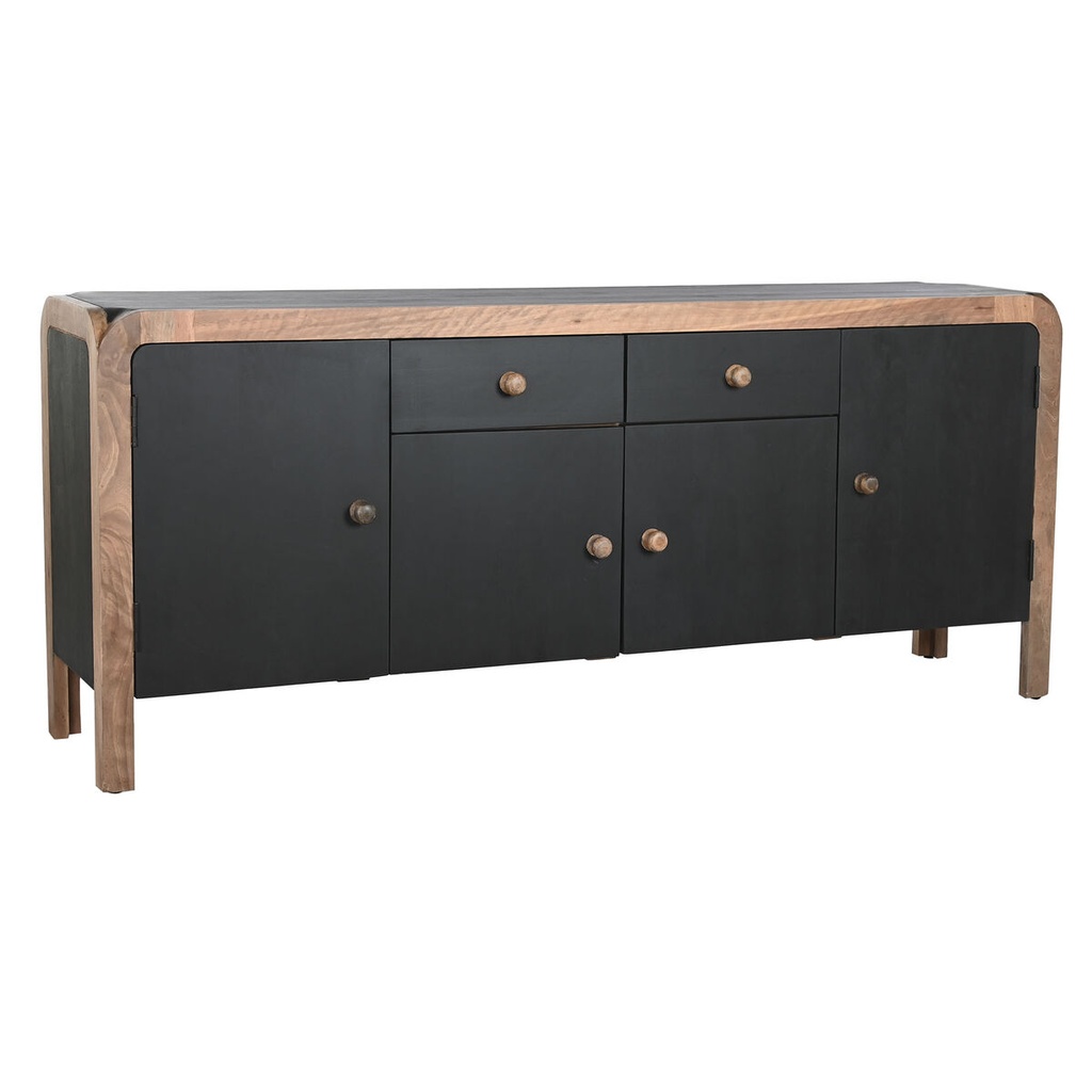 Sideboard DKD Home Decor Black Natural Wood 177 x 38 x 75 cm