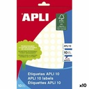 Adhesive labels Apli White 10 Sheets Ø 1 cm (10 Units)