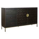 Aparador DKD Home Decor Negro Dorado Marrón oscuro Metal Acacia 160 x 40 x 90 cm