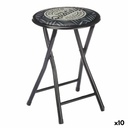Folding Stool Quality Black Grey PVC Metal 30 x 30 x 45 cm (10 Units)