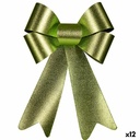 Lazo Krist+ HJ1-12063 Verde PVC 16 x 24 x 4 cm Adorno Navideño (12 Unidades)
