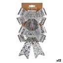 Lazo Krist+ HJ1-12011 Plateado PVC Estampado 15 x 4 x 16 cm Adorno Navideño (12 Unidades)