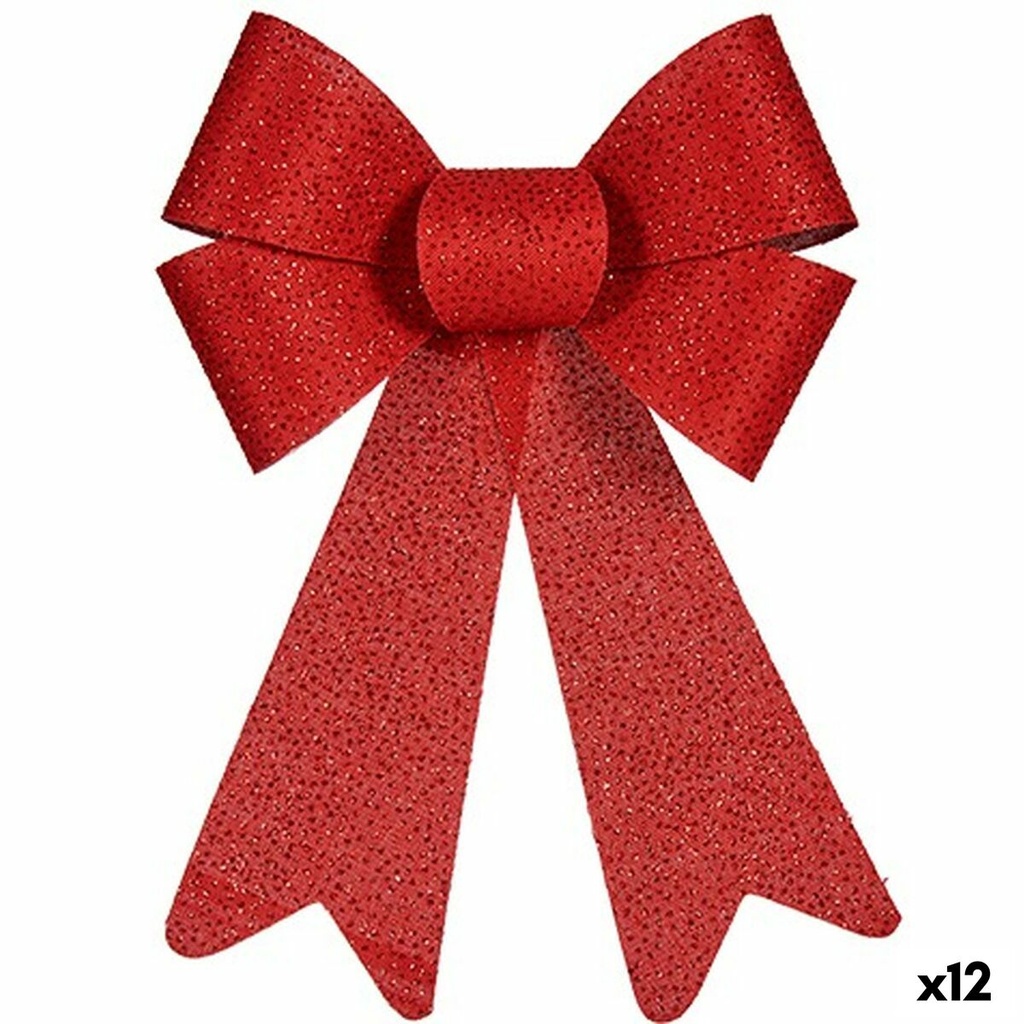 Lazo Krist+ HJ1-12015 Rojo PVC 16 x 24 x 4 cm Adorno Navideño (12 Unidades)