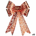 Lazo Krist+ HJ1-12007 Rojo Dorado PVC 16 x 24 x 4 cm Adorno Navideño (12 Unidades)