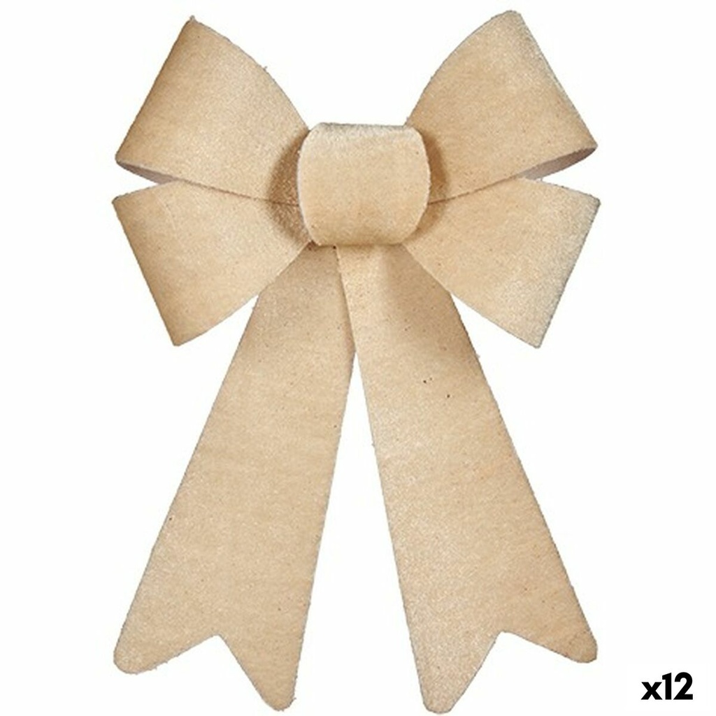 Lazo Krist+ HJ1-12042 Beige PVC 16 x 24 x 4 cm Adorno Navideño (12 Unidades)