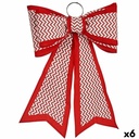 Lazo Krist+ HJ1-12081 Blanco Rojo PVC 40 x 60 cm Adorno Navideño (6 Unidades)