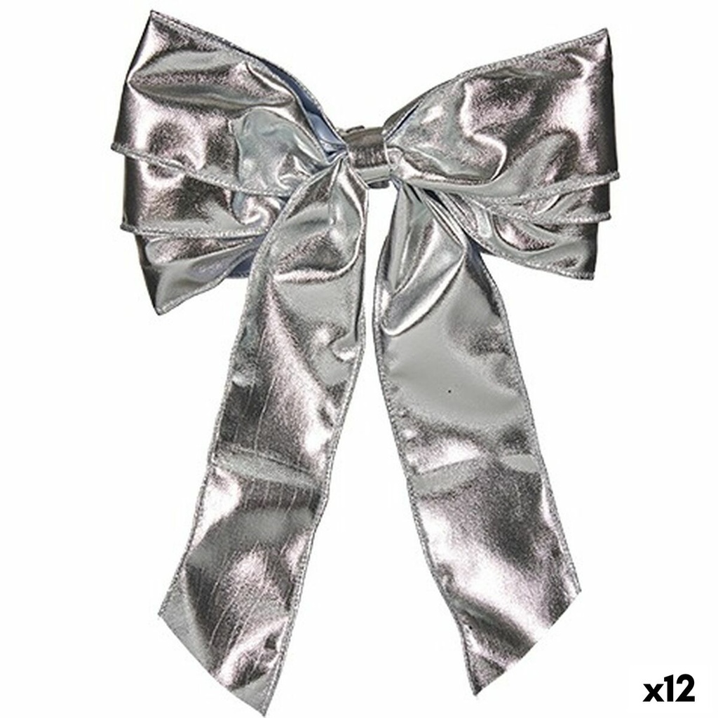 Lazo Krist+ HJ112096 Plateado 30 x 4 x 20 cm Adorno Navideño (12 Unidades)
