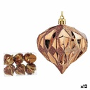 Set de Bolas de Navidad Krist+ 00889 Marrón Plástico Diamante (12 Unidades)