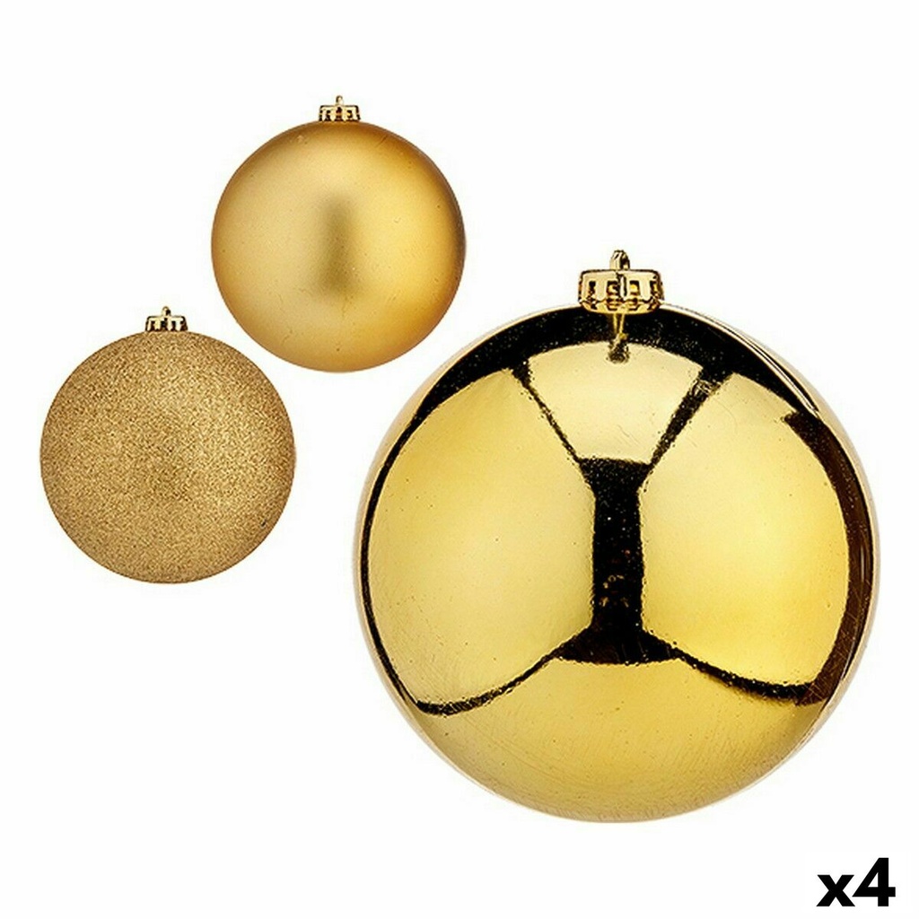 Set de Bolas de Navidad Krist+ 00791 Dorado Plástico Ø 15 cm (4 Unidades)