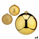 Set de Bolas de Navidad Krist+ 00791 Dorado Plástico Ø 15 cm (4 Unidades)