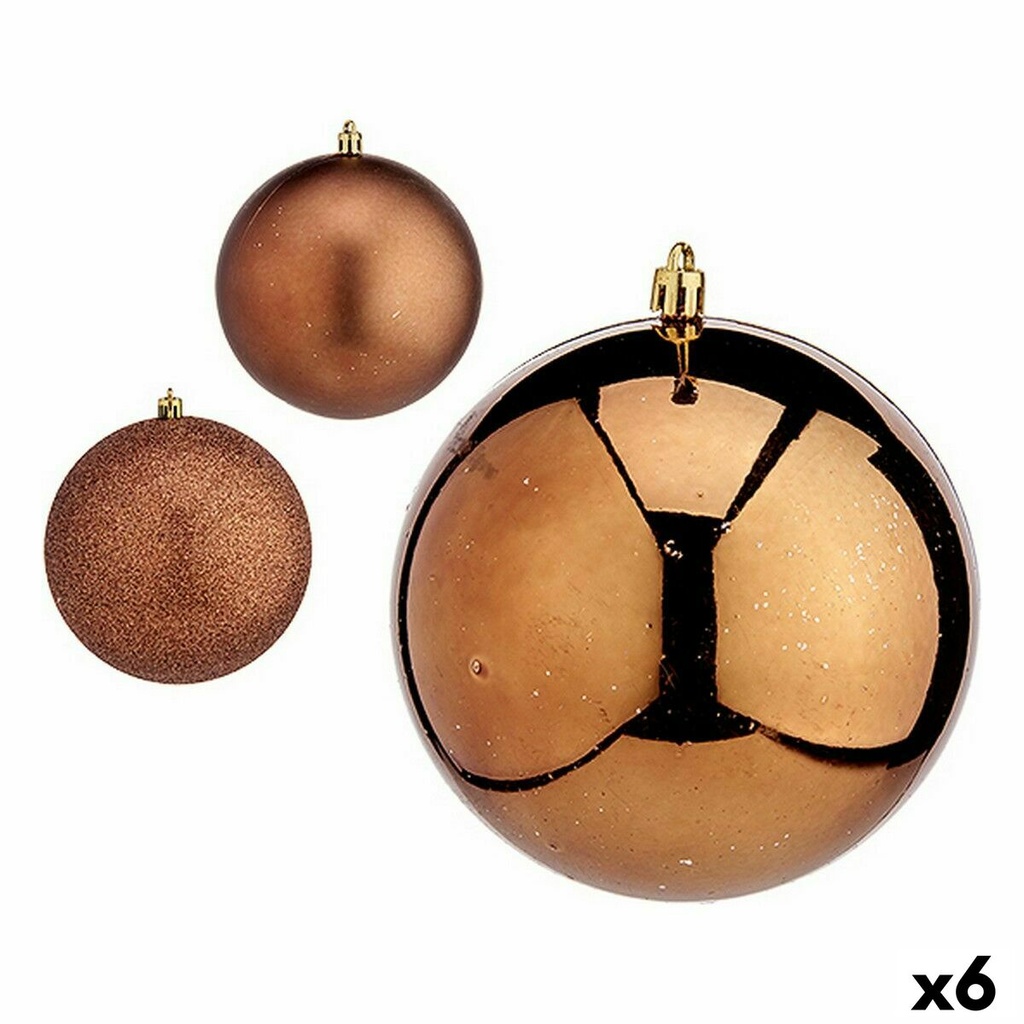 Set de Bolas de Navidad Krist+ 00780 Marrón Plástico (6 Unidades)