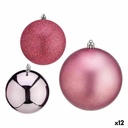 Set de Bolas de Navidad Krist+ 00787 Rosa Plástico (12 Unidades)