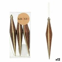 Set Adornos de Navidad Krist+ 00899 Marrón PVC Alargado 8,5 x 3,5 x 19 cm (12 Unidades)