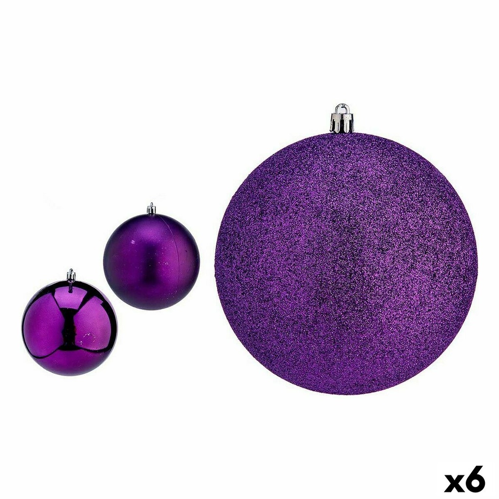 Set de Bolas de Navidad Krist+ 00774 Morado PVC Ø 12 cm (6 Unidades)