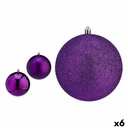 Set de Bolas de Navidad Krist+ 00774 Morado PVC Ø 12 cm (6 Unidades)