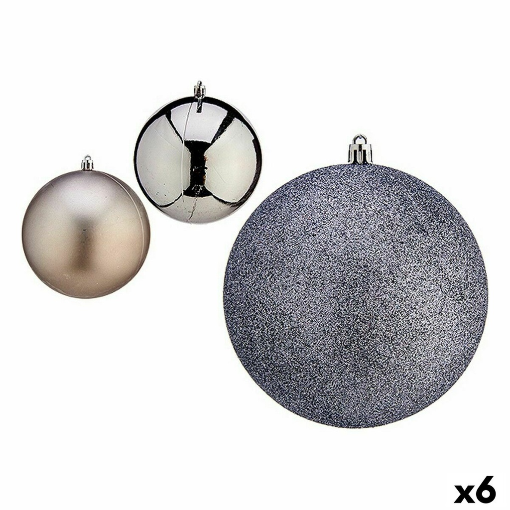 Set of Christmas balls Krist+ 00762 Silver Plastic (6 Units)