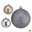 Set of Christmas balls Krist+ 00825 Silver Plastic Ø 7 cm (12 Units)