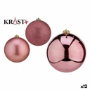 Set de Bolas de Navidad Krist+ 00739 Rosa PVC (12 Unidades)