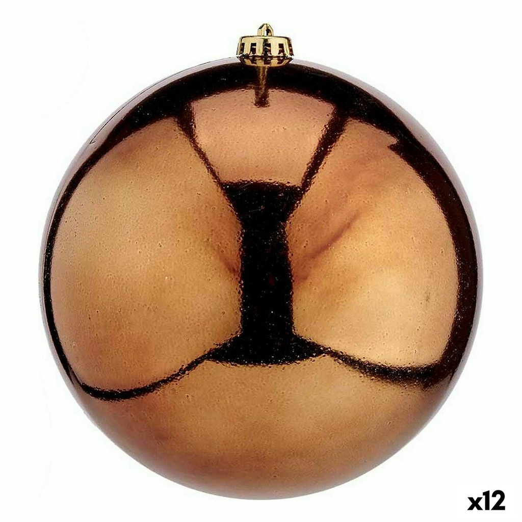 Bola de Navidad Krist+ 00839 Marrón Plástico (12 Unidades)