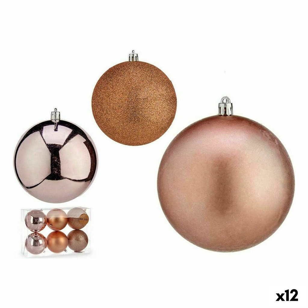 Set de Bolas de Navidad Krist+ 00727 Rosa Plástico (12 Unidades)