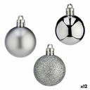 Set of Christmas balls Krist+ K1912485-4 Silver Plastic 4 cm (12 Units)