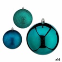 Set of Christmas balls Krist+ 00829 Blue Plastic (16 Units)