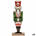 Figura Decorativa Cascanueces Negro Rojo Verde Madera 8 x 40 x 15 cm (12 Unidades)