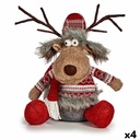 Figura Decorativa Krist+ FG31-9590A Blanco Marrón Rojo Gris Ciervo 17 x 30 x 27 cm (4 Unidades)